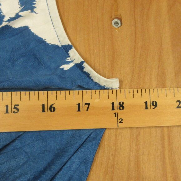 CLARA SUN WOO Crushed Silk Knit Center Slit Maxi Dress Sz M 12 Blue White Floral - Picture 9 of 15